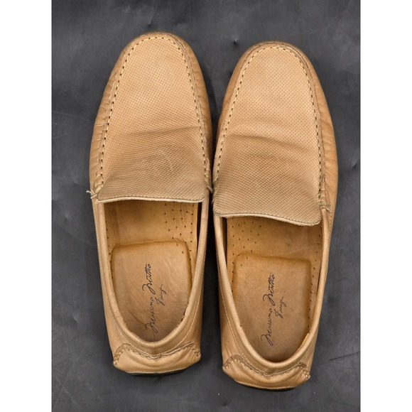 Massimo Matteo Firenze Beige Driving Leather Moccasin Loafer Men's Size 7M - Picture 15 of 16